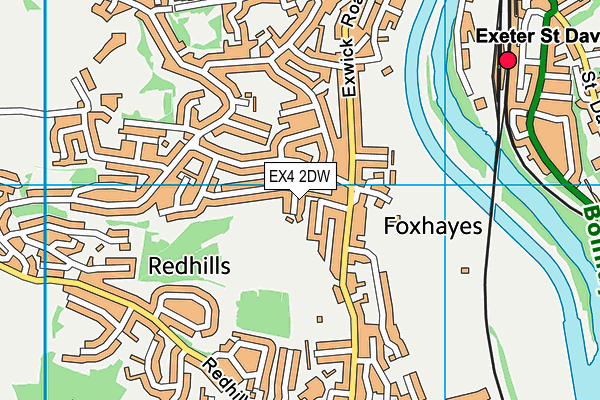 EX4 2DW map - OS VectorMap District (Ordnance Survey)