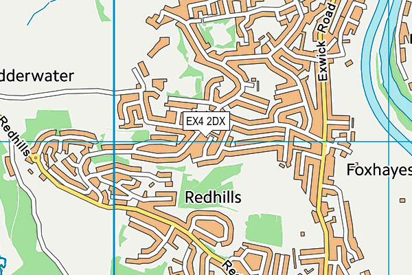 EX4 2DX map - OS VectorMap District (Ordnance Survey)