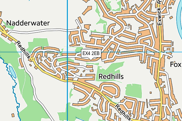 EX4 2EB map - OS VectorMap District (Ordnance Survey)