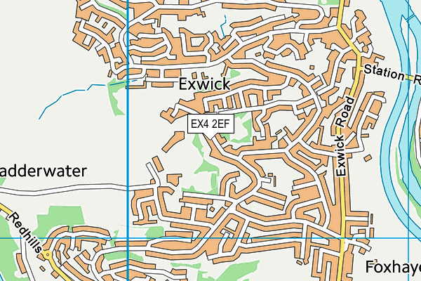 EX4 2EF map - OS VectorMap District (Ordnance Survey)