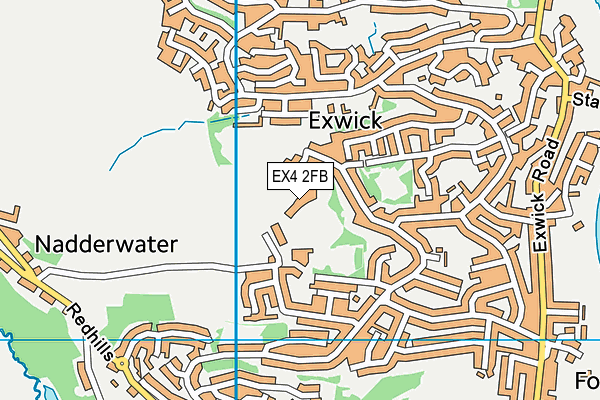 EX4 2FB map - OS VectorMap District (Ordnance Survey)