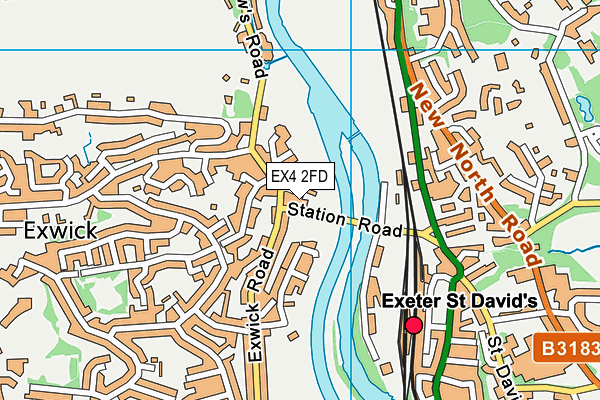 EX4 2FD map - OS VectorMap District (Ordnance Survey)