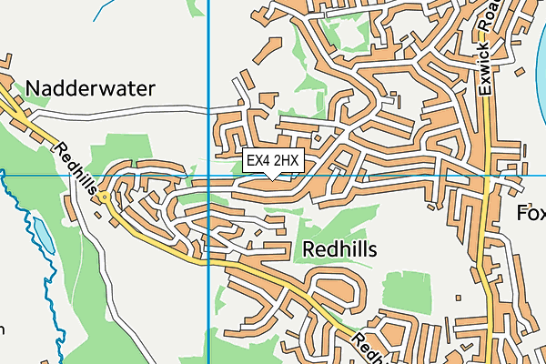 EX4 2HX map - OS VectorMap District (Ordnance Survey)