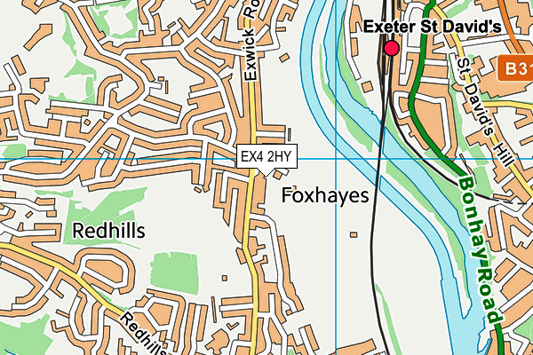 EX4 2HY map - OS VectorMap District (Ordnance Survey)