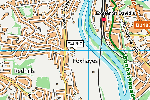 EX4 2HZ map - OS VectorMap District (Ordnance Survey)