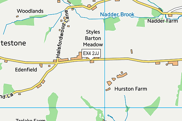 EX4 2JJ map - OS VectorMap District (Ordnance Survey)