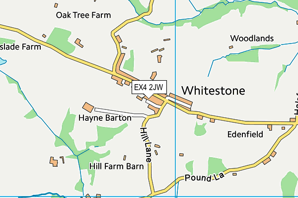 EX4 2JW map - OS VectorMap District (Ordnance Survey)