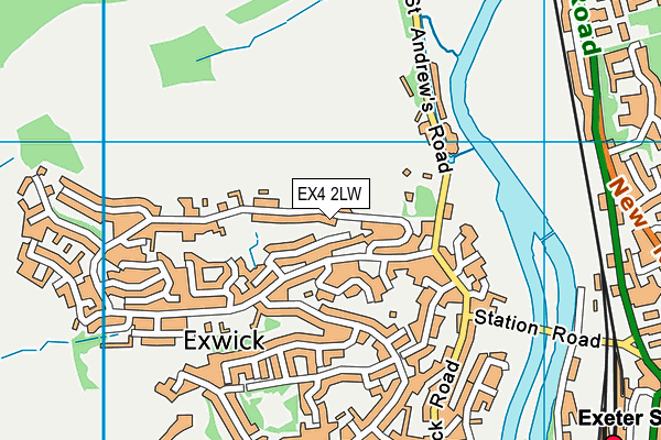 EX4 2LW map - OS VectorMap District (Ordnance Survey)