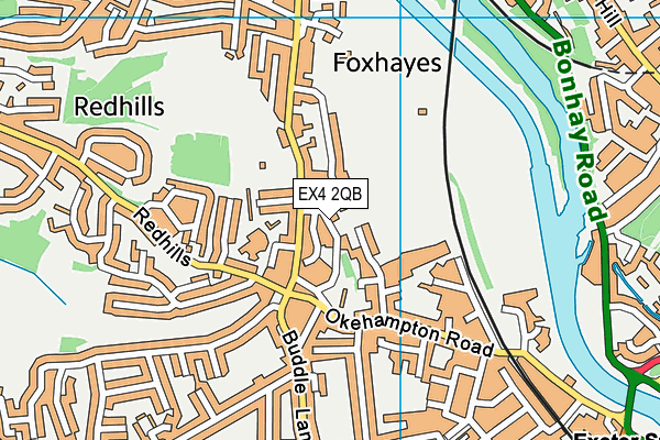 EX4 2QB map - OS VectorMap District (Ordnance Survey)