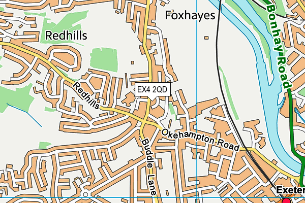 EX4 2QD map - OS VectorMap District (Ordnance Survey)