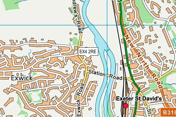 EX4 2RE map - OS VectorMap District (Ordnance Survey)