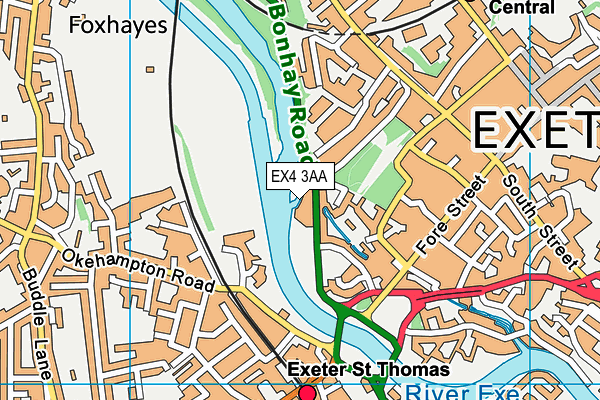 EX4 3AA map - OS VectorMap District (Ordnance Survey)