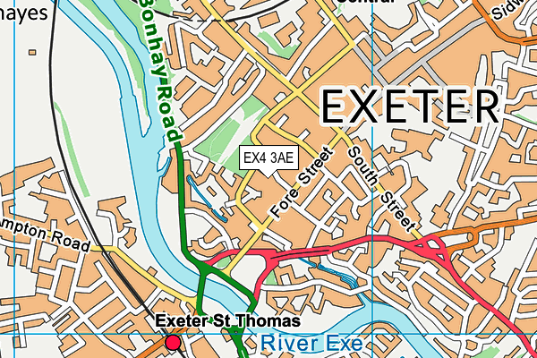 EX4 3AE map - OS VectorMap District (Ordnance Survey)