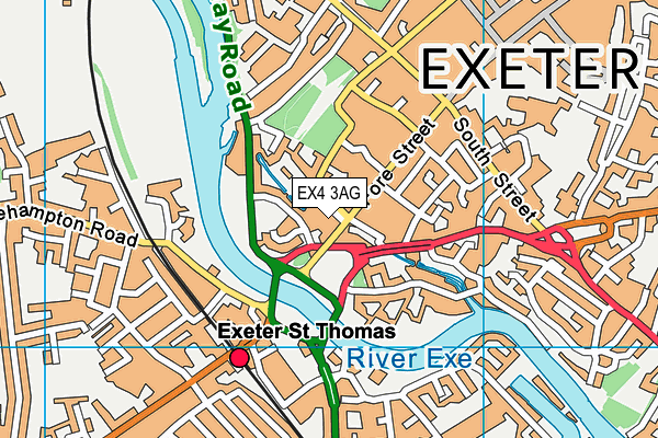 EX4 3AG map - OS VectorMap District (Ordnance Survey)