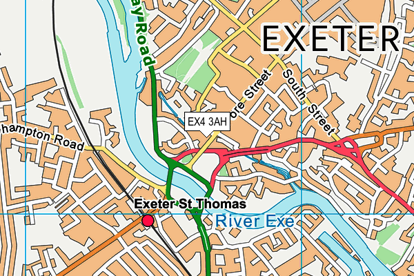 EX4 3AH map - OS VectorMap District (Ordnance Survey)