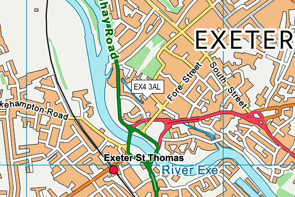 EX4 3AL map - OS VectorMap District (Ordnance Survey)