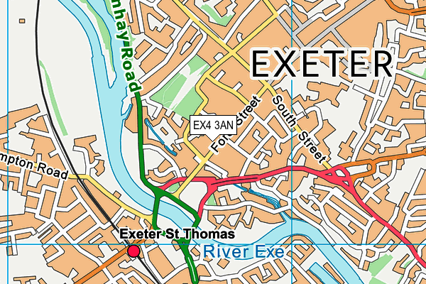 EX4 3AN map - OS VectorMap District (Ordnance Survey)