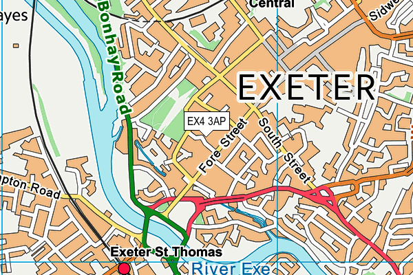 EX4 3AP map - OS VectorMap District (Ordnance Survey)