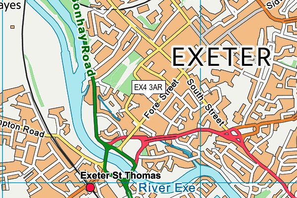 EX4 3AR map - OS VectorMap District (Ordnance Survey)