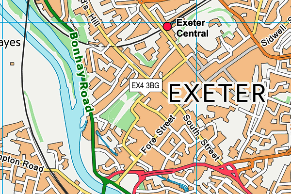 EX4 3BG map - OS VectorMap District (Ordnance Survey)