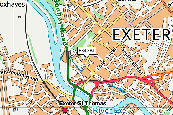 EX4 3BJ map - OS VectorMap District (Ordnance Survey)