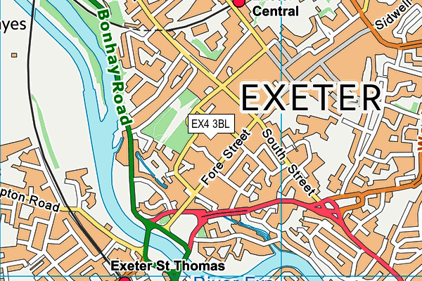 EX4 3BL map - OS VectorMap District (Ordnance Survey)