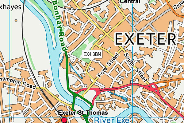 EX4 3BN map - OS VectorMap District (Ordnance Survey)