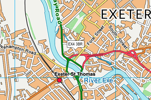 EX4 3BR map - OS VectorMap District (Ordnance Survey)
