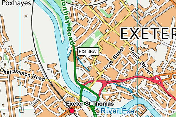 EX4 3BW map - OS VectorMap District (Ordnance Survey)