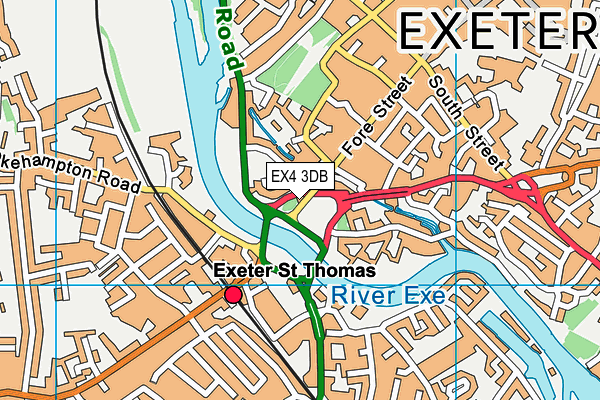 EX4 3DB map - OS VectorMap District (Ordnance Survey)