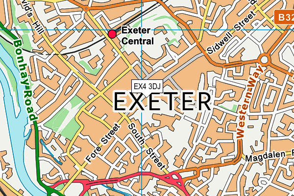 EX4 3DJ map - OS VectorMap District (Ordnance Survey)