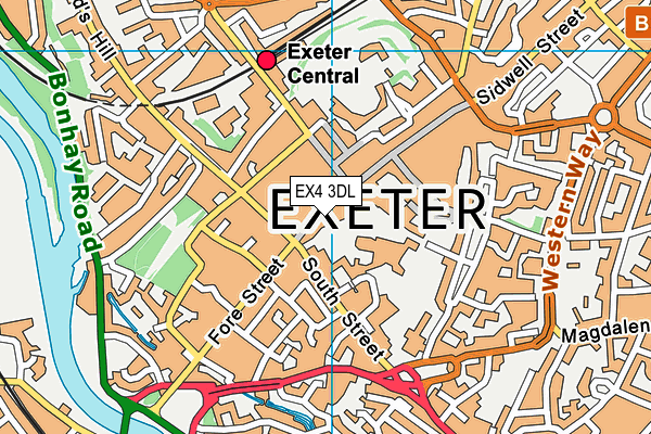 EX4 3DL map - OS VectorMap District (Ordnance Survey)