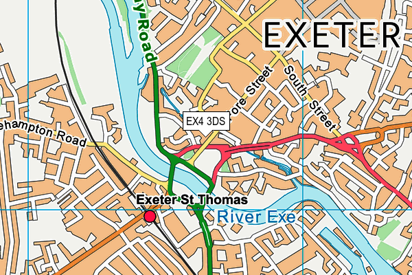 EX4 3DS map - OS VectorMap District (Ordnance Survey)