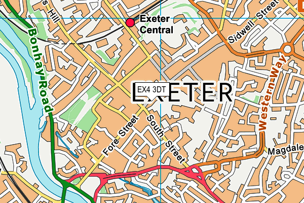 EX4 3DT map - OS VectorMap District (Ordnance Survey)