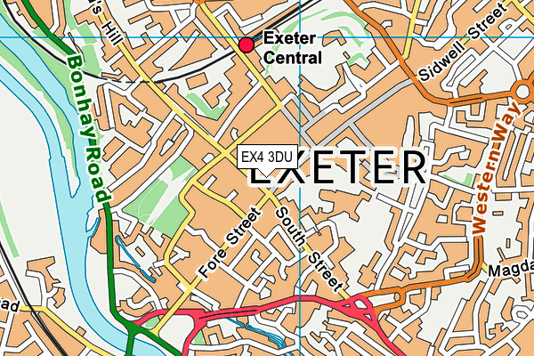 EX4 3DU map - OS VectorMap District (Ordnance Survey)