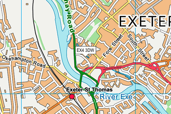 EX4 3DW map - OS VectorMap District (Ordnance Survey)