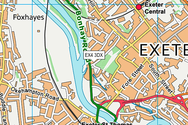 EX4 3DX map - OS VectorMap District (Ordnance Survey)