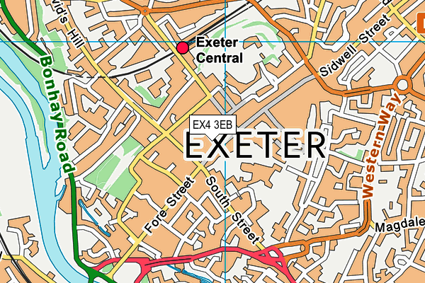 EX4 3EB map - OS VectorMap District (Ordnance Survey)