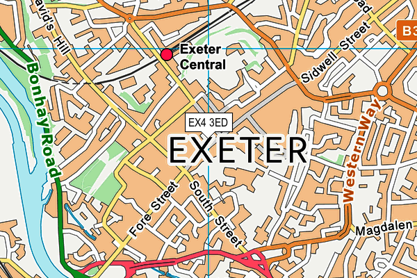 EX4 3ED map - OS VectorMap District (Ordnance Survey)
