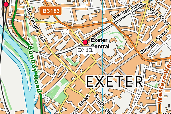 EX4 3EL map - OS VectorMap District (Ordnance Survey)