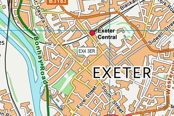 EX4 3ER map - OS VectorMap District (Ordnance Survey)