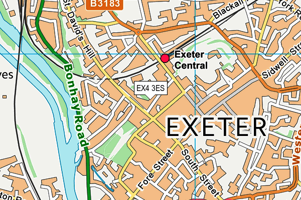 EX4 3ES map - OS VectorMap District (Ordnance Survey)