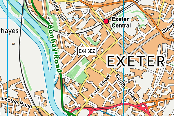 EX4 3EZ map - OS VectorMap District (Ordnance Survey)