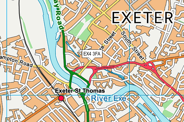 EX4 3FA map - OS VectorMap District (Ordnance Survey)