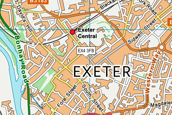 EX4 3FB map - OS VectorMap District (Ordnance Survey)