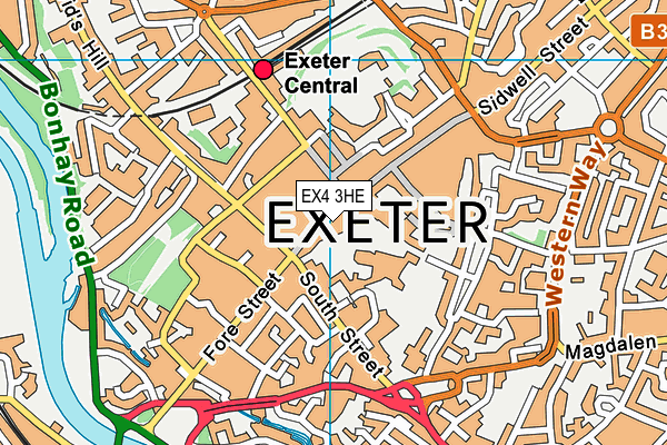 EX4 3HE map - OS VectorMap District (Ordnance Survey)