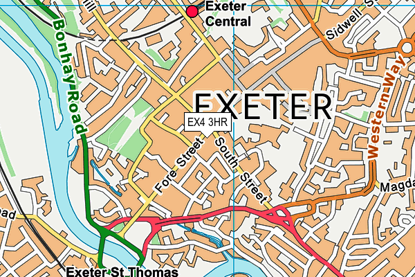 EX4 3HR map - OS VectorMap District (Ordnance Survey)