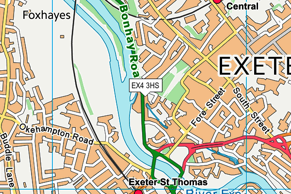 EX4 3HS map - OS VectorMap District (Ordnance Survey)