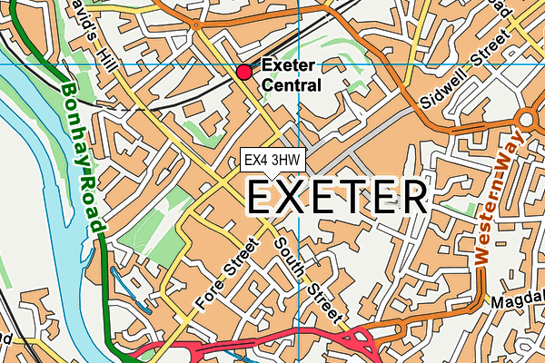 EX4 3HW map - OS VectorMap District (Ordnance Survey)