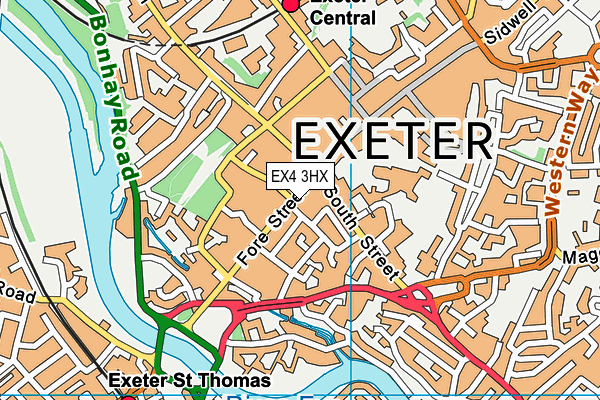 EX4 3HX map - OS VectorMap District (Ordnance Survey)
